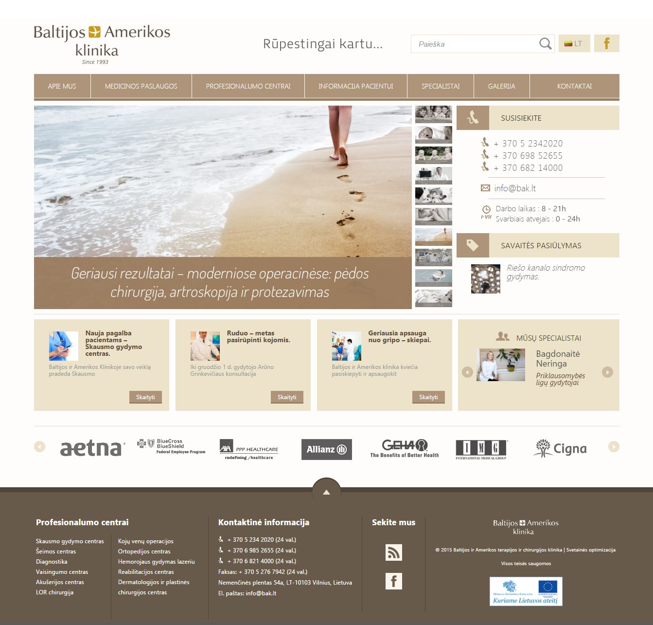 Baltijos Amerikos Klinika — clinic website as built